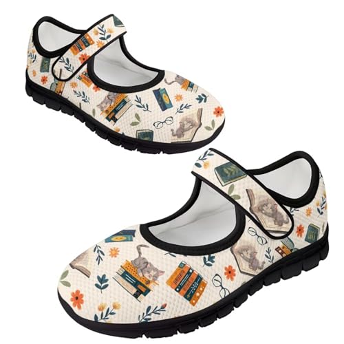 Binienty Womens Mary Jane Shoes Slip On Loafers with Adjust Hook and Loop Breathable Mesh Walking Sneakers2