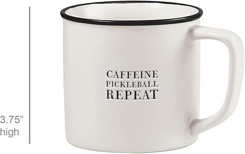 Miniatura 2 de Santa Barbara Design Studio Pickleball - Taza de café de regalo Lili + Delilah Stoneware, 16 onzas, repetición de pickleball con cafeína
