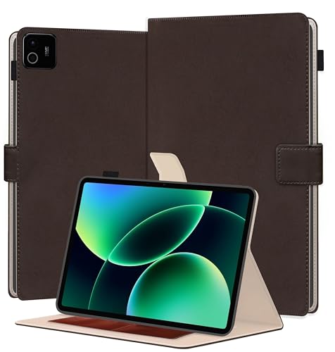 Image of TGK Flip Cover Case for Xiaomi Mi Pad 8 /8 Pro /Mi Pad 7 /7 Pro 11.2 inch Tablet with Stylus Holder (Brown)