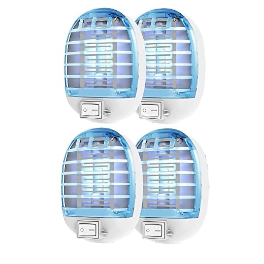Bug Zapper Indoor, Fruit Flies Trap, Plug-in Mosquito Killer Trap Zapper, Electric Gnat Fly Trap Zapper for House Mini Bug Killer Light Eliminates Flying Pests for Home, Little Gnats (4 Pack)