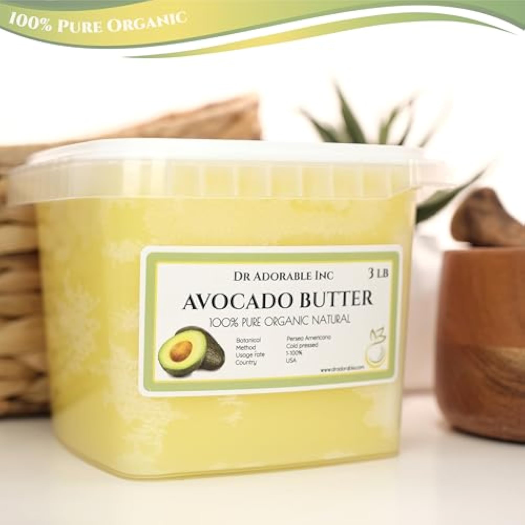 Avocado Butter Pure Raw, 3 Lb/48 Oz