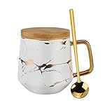 Alta Calidad: Nuestras tazas de cerámica de mármol están hechas de porcelana de hueso de alta calidad, que es un producto con bajo contenido de plomo o sin plomo, que es más respetuoso con el medio ambiente. En comparación con la cerámica tradicional, la porcelana de hueso tiene una buena retención de calor.