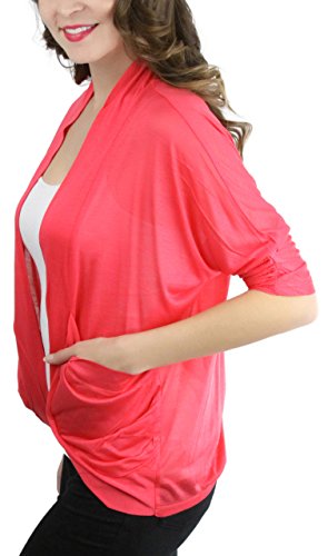 Image of ToBeInStyle Womens Open Front Casual Shrug Lightweight Layering Cardigan Sleeveless or Short Sleeve