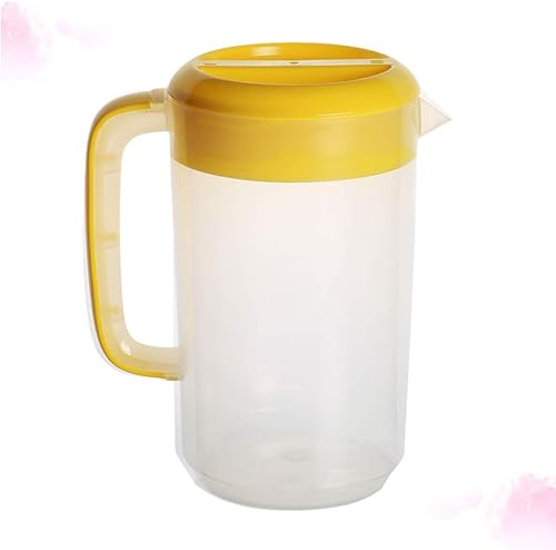 Miniatura 5 de Hemoton Jarra grande de plástico con tapa, 84.5 fl oz, mezcla de bebidas, jarra de agua para jugo de limonada caliente y fría, frasco de bebidas,