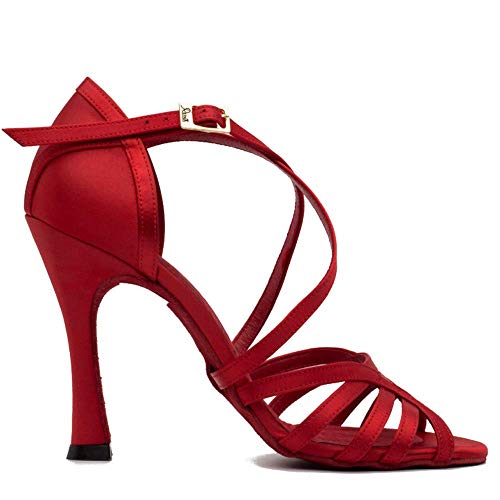 Manuel Reina - Zapatos de Baile Latino Mujer Salsa Flex 8 Red - Bailar Bachata, kizomba - Daniel y Desir�e (38 EU, Tac�n: 9)