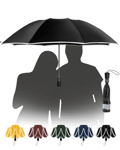 Chakipee Paraguas plegable Antiviento mujer   Paraguas invertido resistente al viento, Paraguas de viaje automático portátil compacto hombre, revestimiento de 210T
