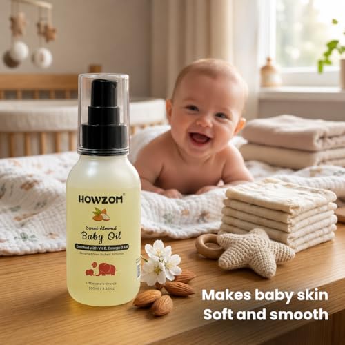 Image of Pure Sweet Almond Oil for Baby Body Massage Oil Enriched with Vitamin E & Omega-3 | Cold Pressed Badam Oil for Newborn Skin & Hair Nourishment | 100ml