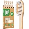 Bamboo Toothbrushes 10 Pack – BPA Free Soft Bristles Toothbrushes, Eco-Friendly, Natural Wooden Toothbrush
