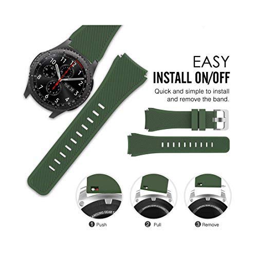 Image of ACUTAS 22MM Classic Silicone Replacement Strap Band for Fossil Gen 5 Smartwatch (Army Green)