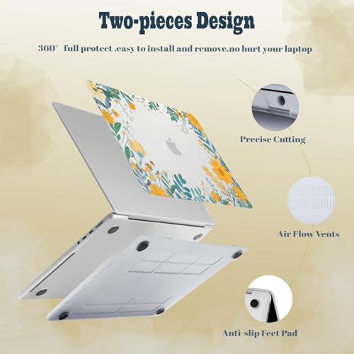 Carcasa para MacBook Pro 13 funda protectora de plástico rígido mate diseño floral exclusivo A1278 5