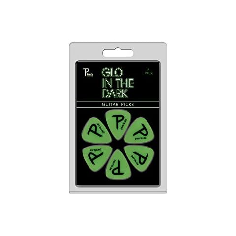 Perri’s Leathers Ltd. - Guitar Picks - Celluloid - Glo in the Dark - Green - Medium 0.71mm - 6 Pack - For Acoustic/Bass/Electric Guitars - Made in Canada (LP-GLO1) Cover