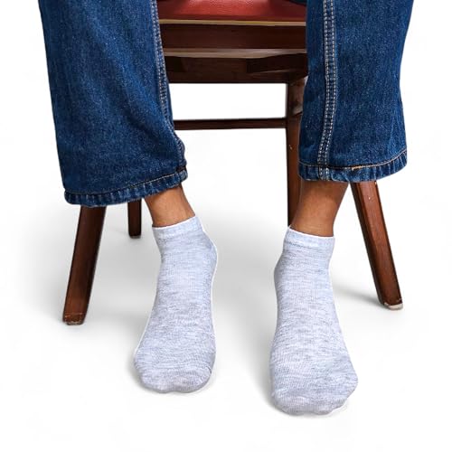 LEALDEALZ Ankle Socks for Men & Women (Unisex) - Made with Soft, Breathable & Durable Cotton, Anti Odour, Multicoloured - Free Size - Pack of 5 - suitable for Sports, Gym and Daily use