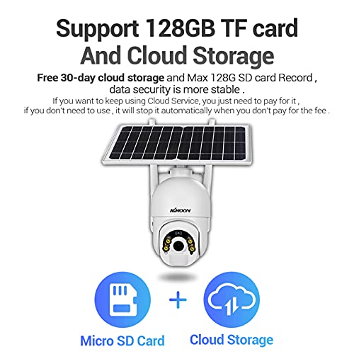 Câmera de segurança wi-fi,Baugger Câmera de segurança solar 1080P exterior sem fio WiFi PTZ câmera d