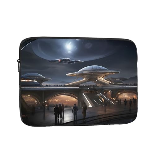 Cool Future City Laptop Sleeve Case 17 Inch Suitable for Notebook Computer Tablet Traveling Carrying Simple Case