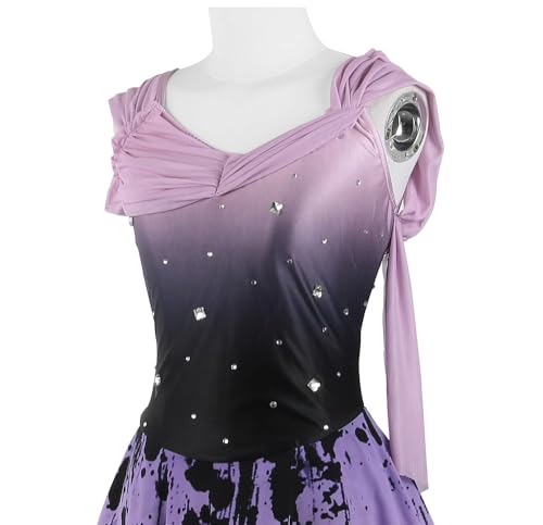 Traje de patinação artística sem mangas, gola redonda, profissional, para mulheres e meninas, vestid