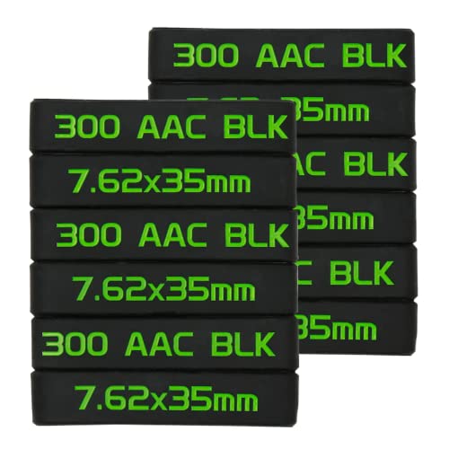 Aolamegs 12 Pack 300 Aac Blk/7.62X35 Mm, 300 Blackout Magazine Bands,Silicone Magazine Marking Bands For Identify Quickly (Black-Green) #TOP21