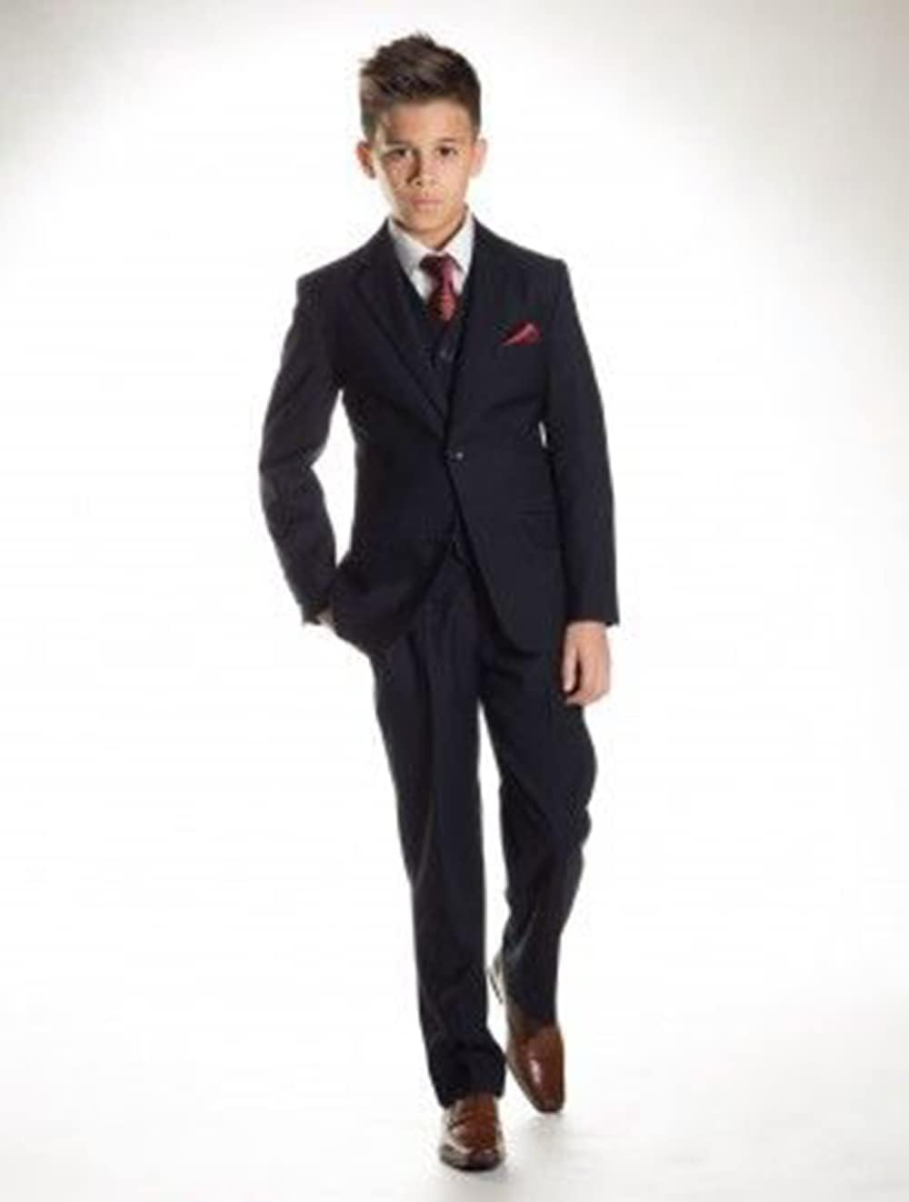 Boys' Three Pieces Suit One Button Notch Lapel Modern Tuxedo Dresswear Set