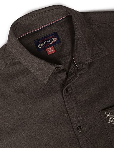 Image of U.S. Polo ASSN. Men's Cotton Solid Slim Fit Shirt