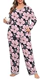 POSESHE Womens Plus Size Maternity Pajamas Sets 2 Piece Pjs for Women Plus size Sleepwear Outfits with...