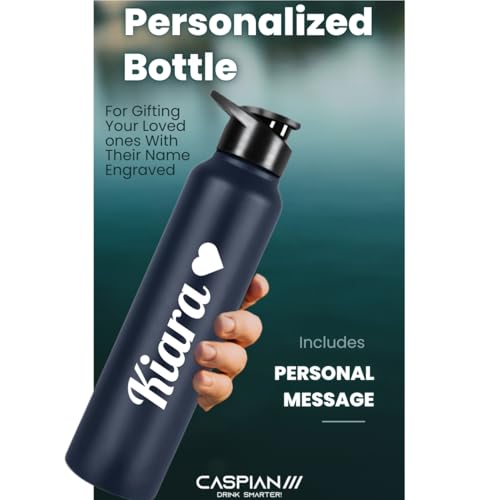 Image of CASPIAN / / / Hike Stainless Steel Customize Sipper Water Bottle Leak Proof Thunder for Fridge Home Office Travel School Kids Boys Girls Adults Sports Gym Yoga (R-Blue 1 Litre, Set of 1)|
