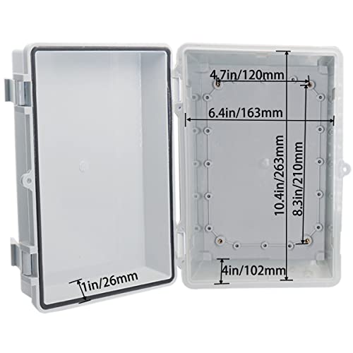 Yetlebox Waterproof Electrical Box With Mounting Plate 290X190X140Mm, Ip67 Junction Box Hinged Grey Cover Abs Project Boxes For Electronics Diy Enclosure With Wall Bracket And 2 Glands 11.4"X7.5"X5.5" #TOP3