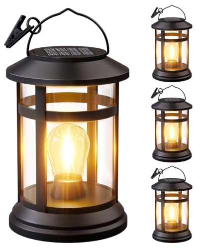 Solar Lanterns Outdoor Waterproof 4‑Pack Hanging Lights
