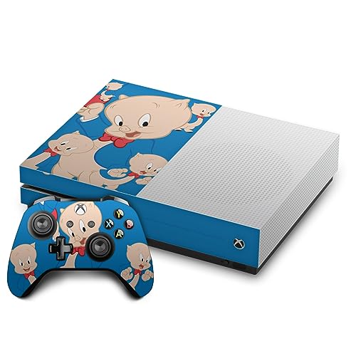 Vinyle Xbox One S Looney Tunes Porky Pig peau autocollant de jeu complet console manette