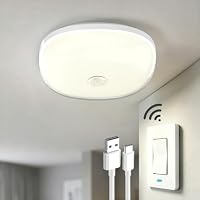 Kindarel Rechargeable Wireless Ceiling Light with Switch (Multicolor)