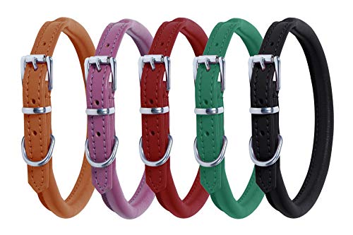 Ace Super SOFT Best Rolled Leather Dog Collar Lilac: (16 Collar- will fit 12 to 14).
