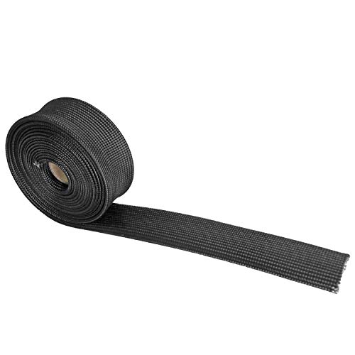 Fiberglass Heat Wrap Wire Shield Sleeve- 1" IDX 10' Adjustable Black Exhaust Heat Shield Spark Plug Wire For Car&Auto Wire Loom Brake Line Cable - Thumbnail 5