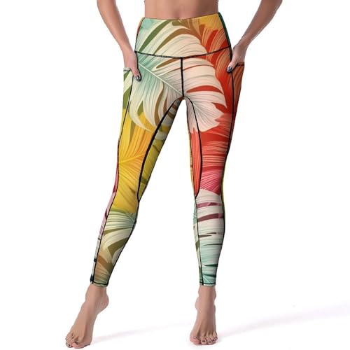 Leggings de yoga con mariposas para mujer mallas con bolsillos y control de abdomen 2