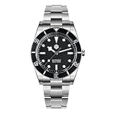 San Martin SN0138GB, orologio subacqueo da 37 mm 20 bar ST2130 28800BPH automatico meccanico da uomo, orologio da polso di lusso in cristallo zaffiro impermeabile BB54, Nero Opaco Bianco