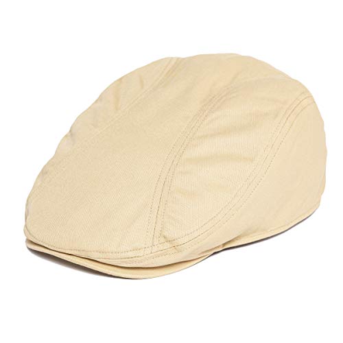 Image of BOTVELA Men Cotton Twill Newsboy Flat Ivy Driving Hat Fitted Cap