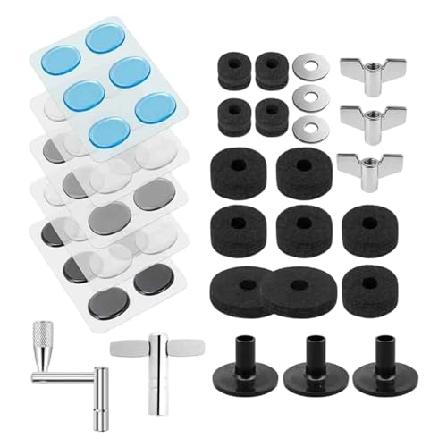 Pièces de rechange pour cymbales avec coussinets en feutre et rondelles d'écrous à oreilles
