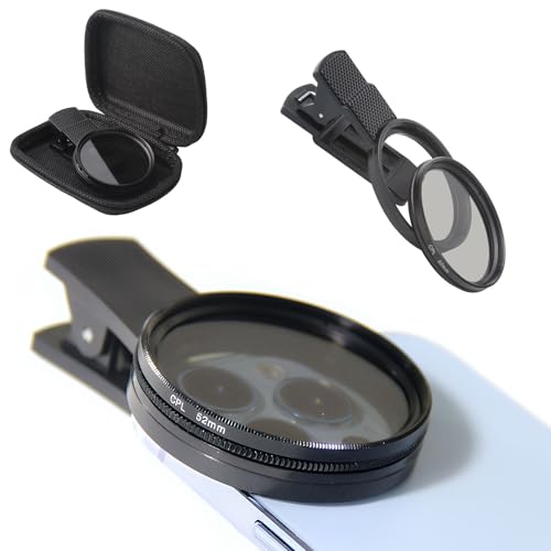 Filtro polarizador CPL de 52 mm para teléfono, filtro polarizador circular para reducción de reflejos y deslumbramientos, adaptador de clip universal para i-Phone, Sam-Sung y smartphones Android