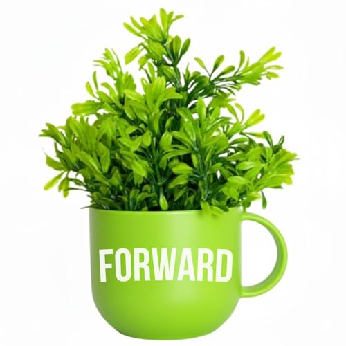 Image of Dekorly Colorful Wall-Mounted Mug Planters with Faux Greenery(20 CM)- Wall Decorative Pots for Vibrant Home & Office Decor| (3, Focus Faith Forward)