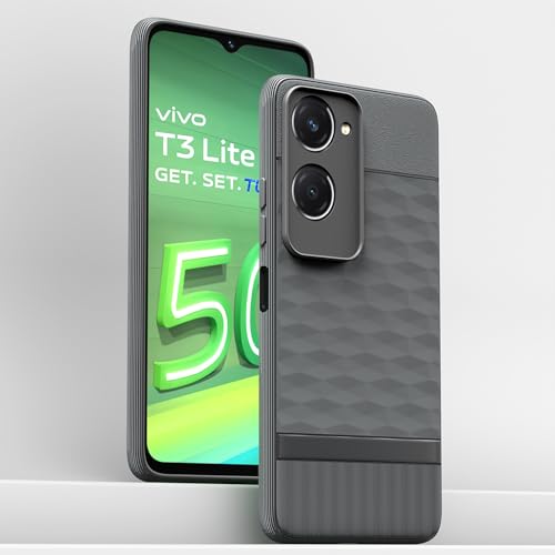 Image of Outlouders Bumper Case for iQOO Z9 Lite 5G / Vivo T3 Lite 5G / Vivo Y18 / Y18e / Y03 | Full Camera Protection | TPU Soft Flexible Shockproof Back Cover (Grey)