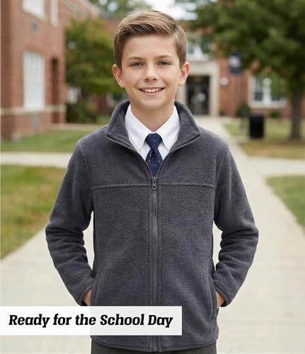 Image of Spring&Gege Youth Solid Full-Zip Polar Fleece Jacket for Children