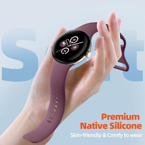 Maledan Compatible with Google Pixel Watch 3 45mm Band/Google Pixel Watch 2 3 1 41mm Band for Women Men, 6 Pack Soft Silicone Waterproof Sport Wristbands Replacement Straps for Pixel Watch Accessories