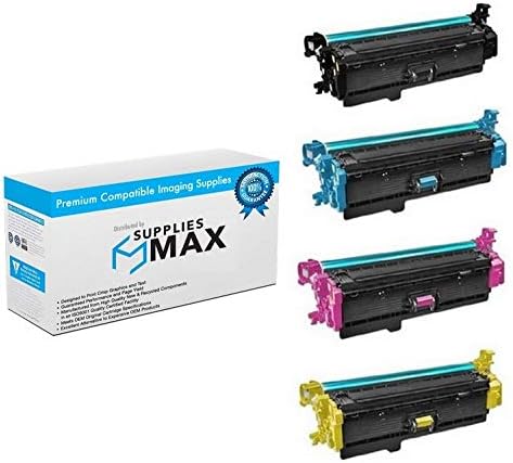 SuppliesMAX Repuesto compatible para HP Color LJ Enterprise M552M553M577E55040E57540 Series Paquete combinado de cartuchos de tóner (BKCMY) (n.