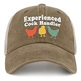 Experienced Cock Handler Funny Hats for Men Baseball Cap Aesthetic Washed Dad Hat Breathable