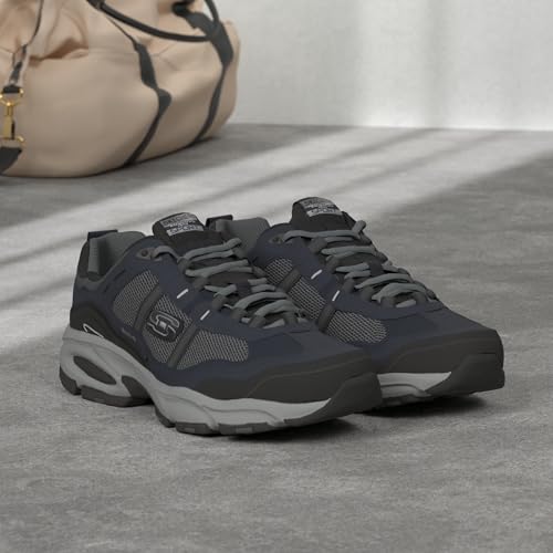 Skechers mens Vigor 2.0 Trait road running shoes, Navy/Grey, 8 X-Wide US