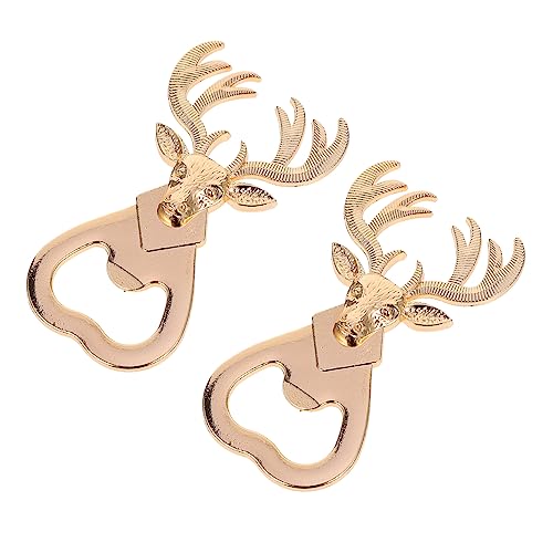 CIYODO 2pcs Deer Bottle Opener Xmas Decor Beer Opener Tool Handheld Lifter Unique Stag Design for Party