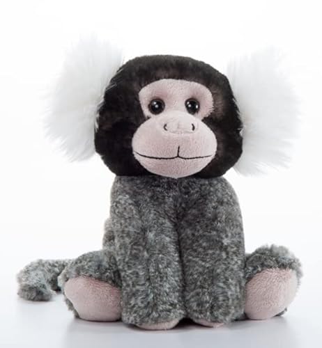 The Petting Zoo Common Marmoset Stuffed Animal Plushie, Gifts for Kids, Wild Onez Wildlife Animals, Monkey Plush Toy 9 Inches
