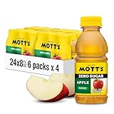 Mott's Zero Sugar Apple Juice Drink, 8 fl oz bottles, 24 Count (4 Packs of 6), Apple Flavor, Excellent Source of Vitamin C