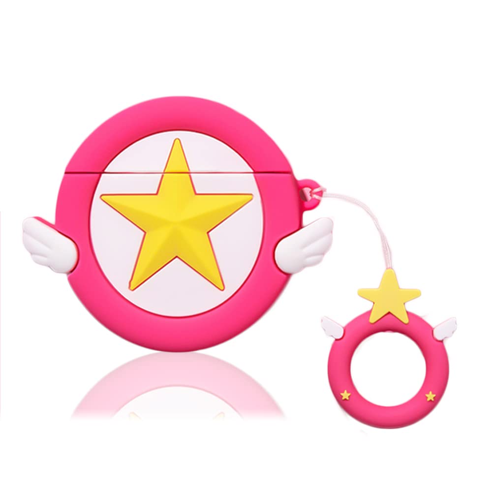Funwaretech Silicone Airpods Pro Case Cover,Cute Funny Unique 3D Anime Airpod Pro Case,Shockproof Protective Skin Case Support Wireless Charging for Girls Boys Women Kids(Sailor Moon,Red)