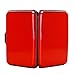 ELFISH Mini RFID Aluminum Wallet Credit Cards Holder Business Card Case Metal ID Case for Men Women (Red)