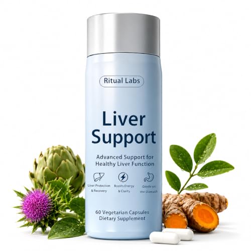 LANZF Happy Ritual Labs Supplement Milk Thistle Liver Support Supplement Non-GMO Capsules 30-Day Supply 60 Capsules