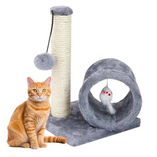 Rascador para gatos | Pilar interactivo para rascar | Poste rascador interactivo elevado para gatos, ejercicio relajante, escalada, madriguera