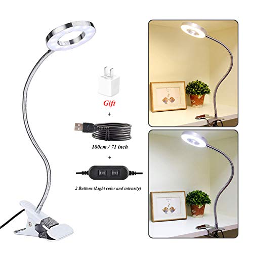 CLOOOUDS 7W Clip on Light, Eyelash Extension Light, LED Clip On Lamp, USB
